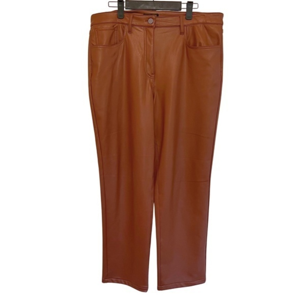 Women’s Size 14 Tan Brown Signature by Reitmans Faux Leather Pants | GUC 🤎👖